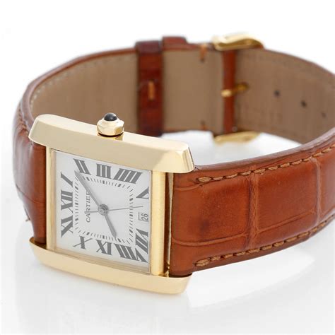 cartier watch 18k gold electroplated|cartier tank francaise 18k gold.